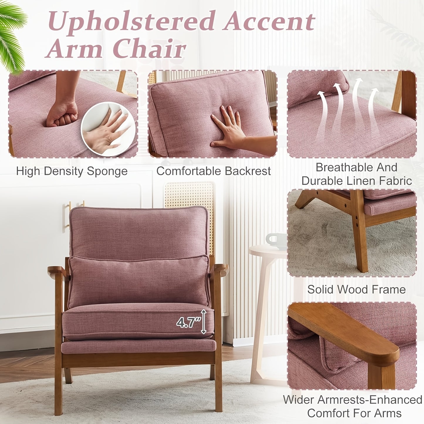 Wide armrest lounge chair