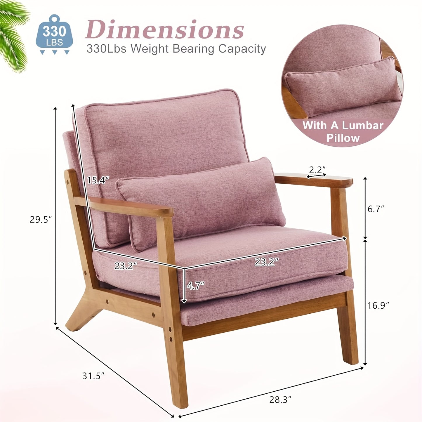 Wide armrest lounge chair