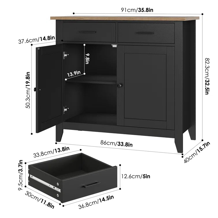 Ailynn - 2 Drawer- 2 Door Accent Cabinet