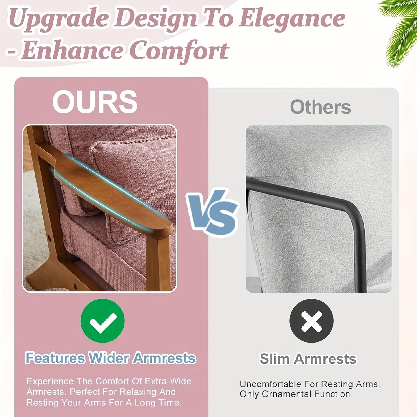 Wide armrest lounge chair