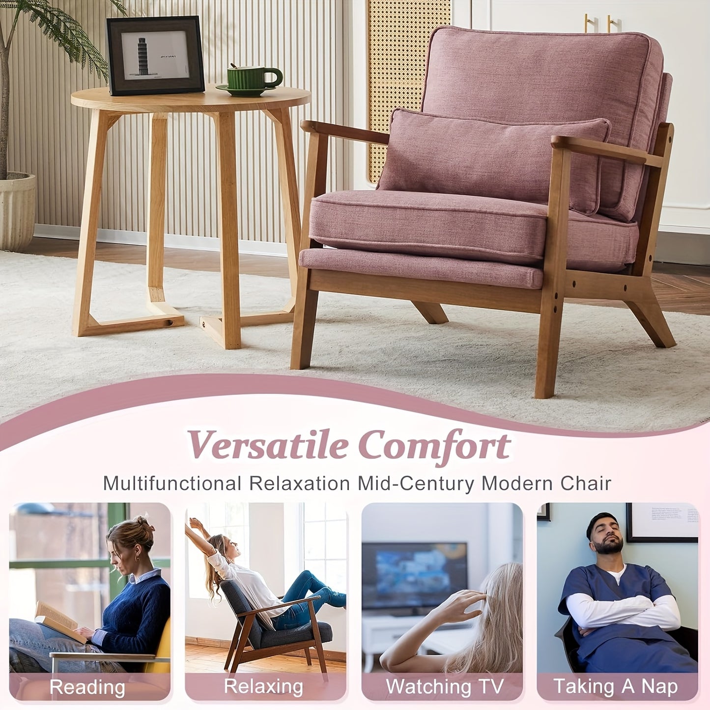 Wide armrest lounge chair